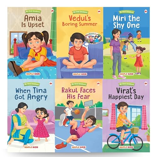 Story Books for Kids - Graded Reader 3 (Illustrated) (Set of 6 Books) - Emotions - Feelings - Sad, Shy, Fear, Happy, Angry, Boring - Grandma Stories - Age 3+ - Read Aloud to Infants, Toddlers