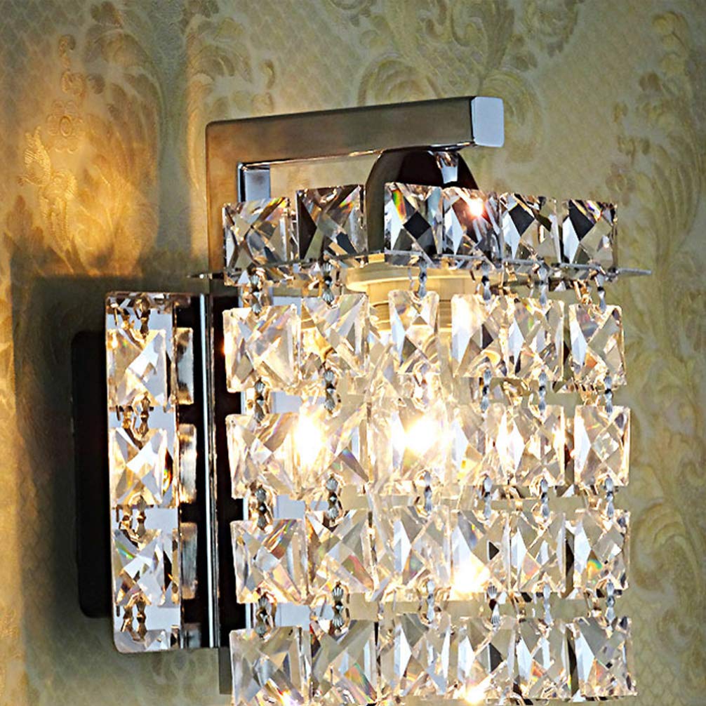 Uonlytech Lampada Da Parete in Cristallo Per Interno Camera Da Letto Lampada Da Comodino Design Elegante Applique Da Parete