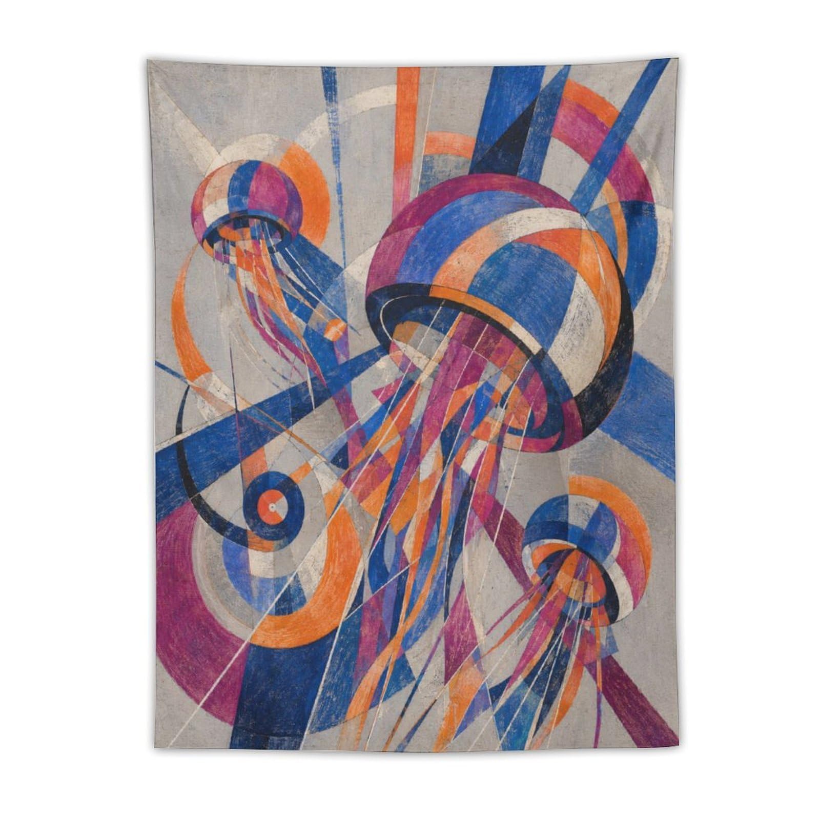 H3B8U2Y5 Abstract Jellyfish Wall Tapestry, Geometric Art, Reading Corner