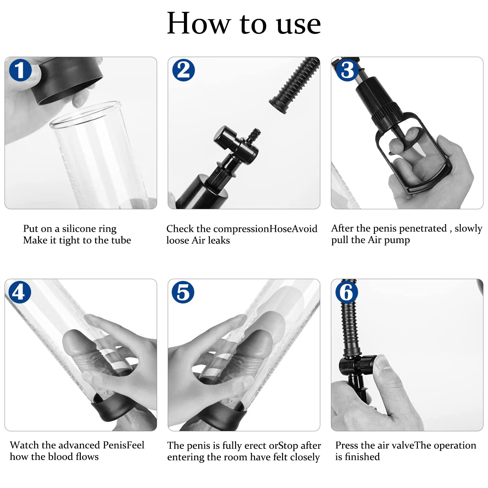 Pompa per pene BDSMJOY per uomini, pompa a vuoto per con vagina, pompe per pene, pompe a vuoto per uomini, estensore per pene
