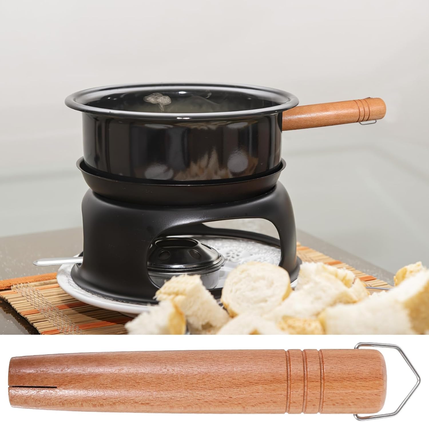 Amosfun Wooden Pot Handle Replacement with 2 Screws Universal Saucepan Handle for Milk Pot Frying Pan Wok Stockpot Ergonomic Long Grip Cookware