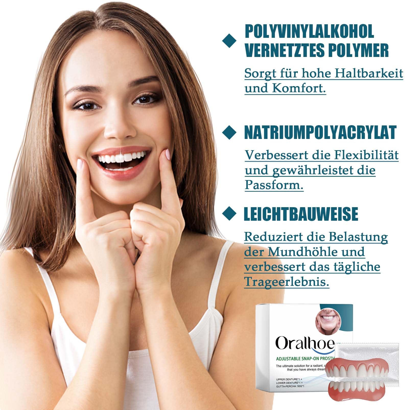 Silikowe i kosmetyczne protezy, tymczasowe protezy, zestaw Denture Reline Kit