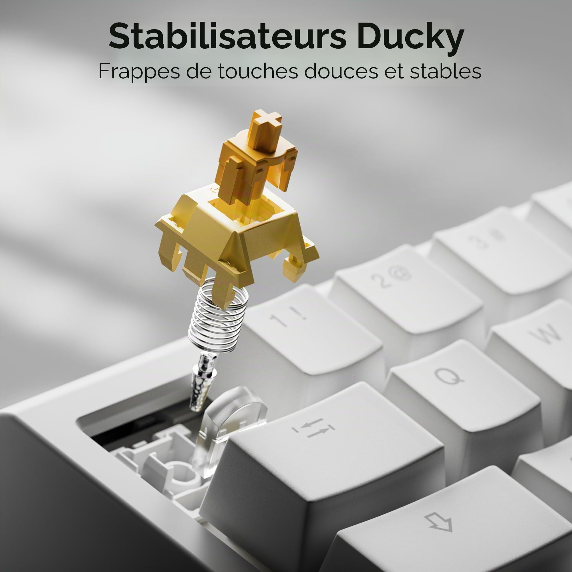 Ducky One X Mini Wireless Gaming Tastatur, induktiv, Hot Swap, RGB - Ducky Inductive Switch, ISO (DE), wei?