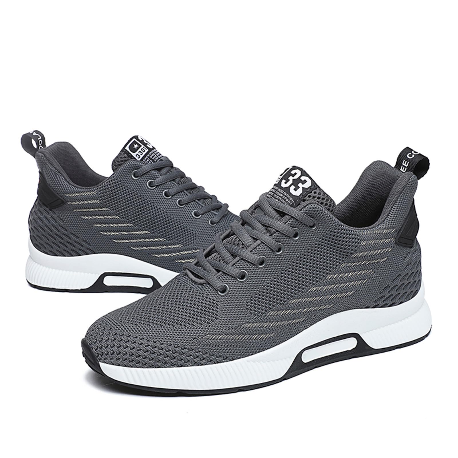Generisch 2026 Sneaker da uomo Novità scarpe alte 6 cm per uomo, sneakers casual in rete da uomo, scarpe sportive leggere traspiranti con lacci con tacco di sollevamento nascosto per uomo
