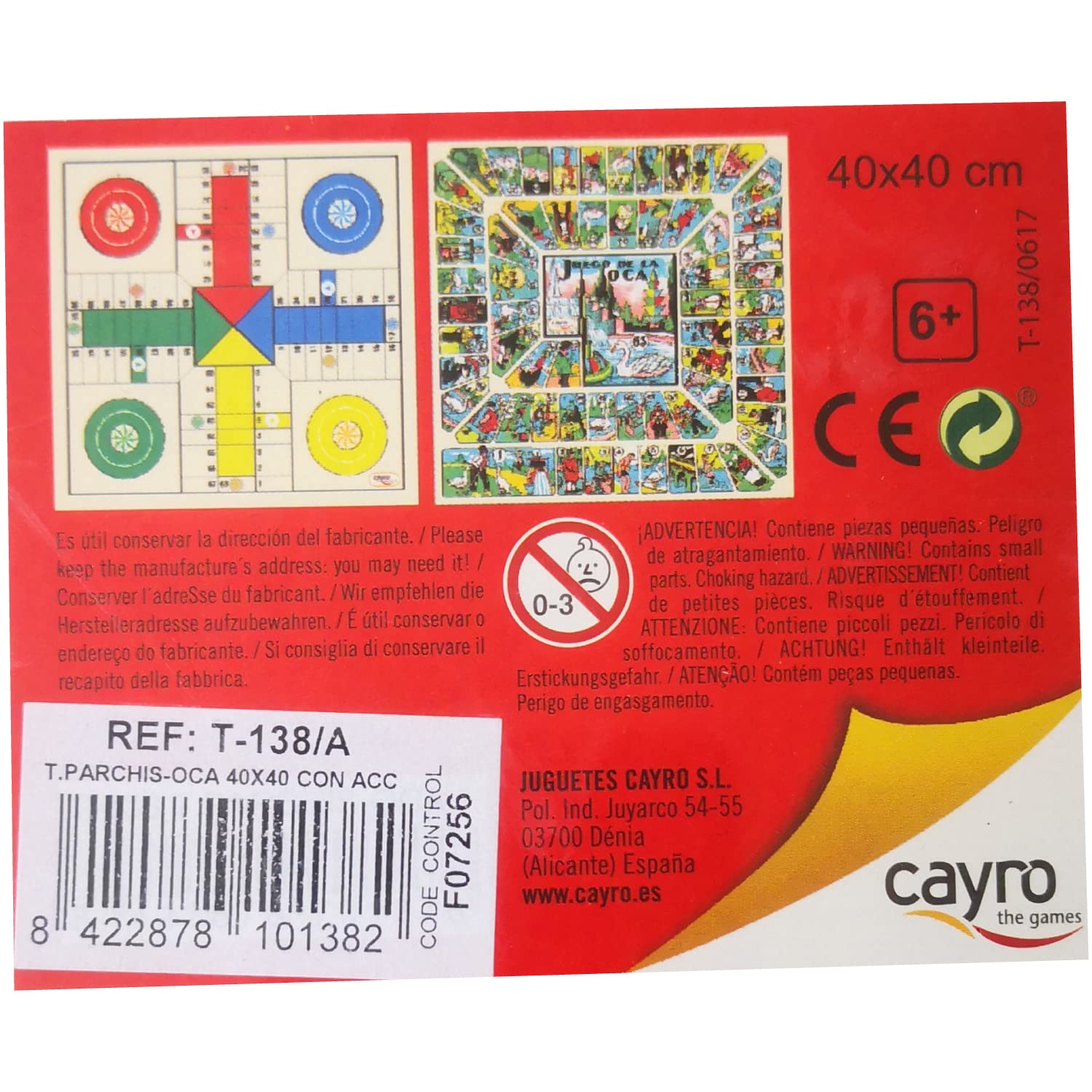 Cayro - Tavola Ludo e Oca - Legno di Alta Qualità - Design Classico ed