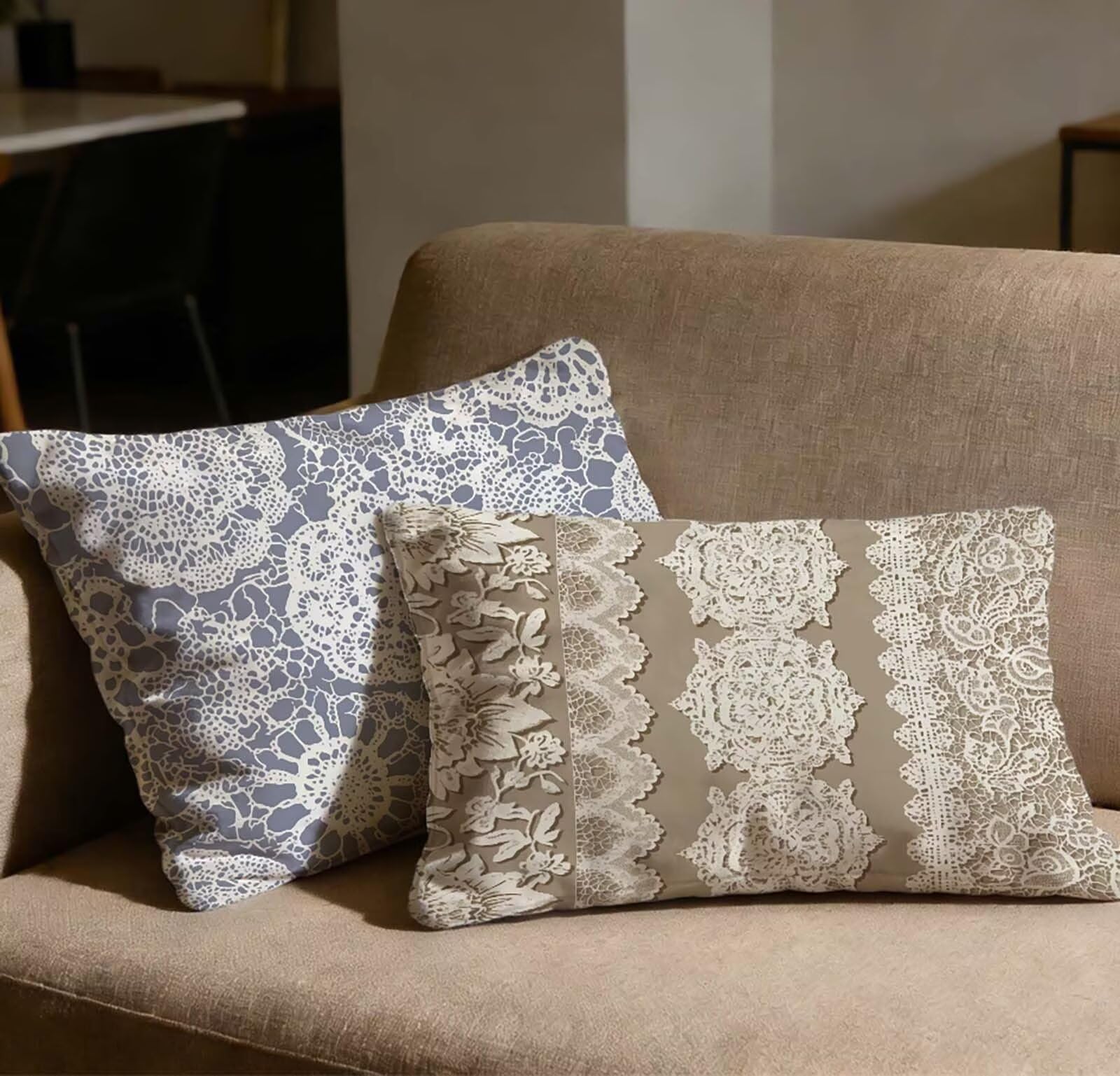 Taie d'oreiller 40x70 cm lot de 2 en velours gris avec fermeture éclair
