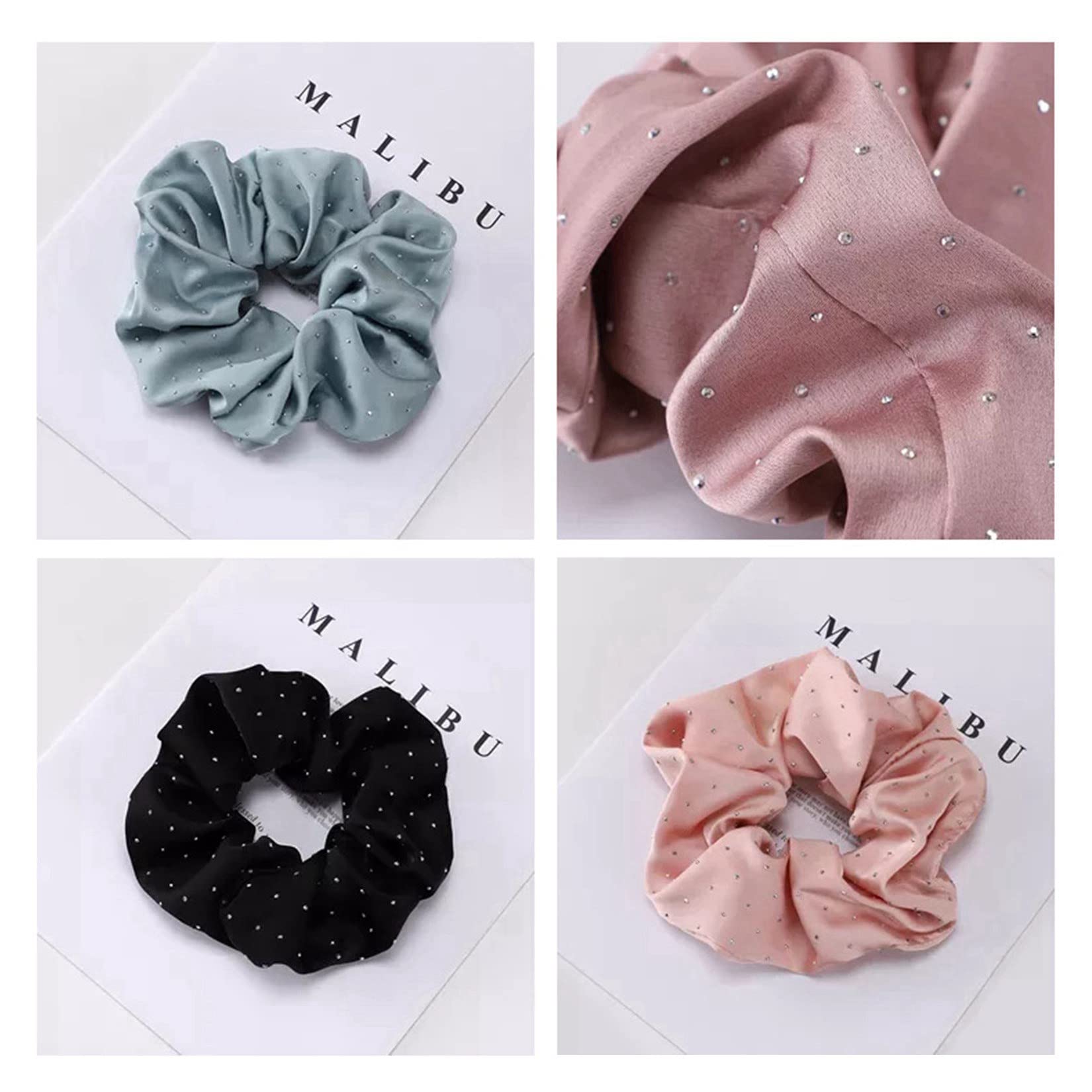 ACiyD Satin-Haarseil, Haargummi, Haargummi, Haarring, Haarschmuck, 2 Stück für Frauen, Pferdeschwänze, Dutts, Zöpfe, langes Haar (Weinrot, Einheitsgröße)