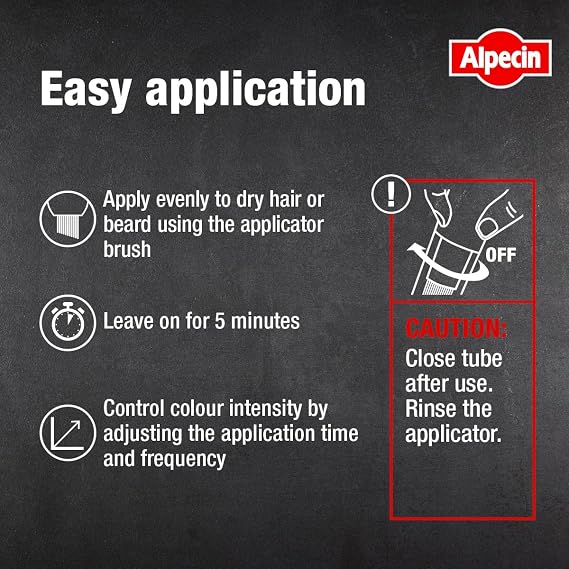 Alpecin Grey Attack Beard & Temples Colour Booster 50 ml | Gradually covers grey hairs on beard and temples | Controlled and natural-looking effect | leave for 5 minutes