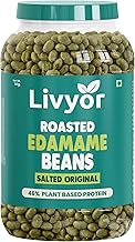 Livyor Crunch Roasted Edamame Beans - 1kg | Salted Original Flavour | Roasted not fried | Plant based healthy snack | High Protein Snack | Gluten Free | Vegan | High In fibre | 500g*2