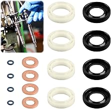 1.6 HDI Injector Gasket - Compatible with Citroen, Peugeot, 16 Pcs Diesel Injector O-Ring Replacement Parts (1314368, 1982A0) (Blue)