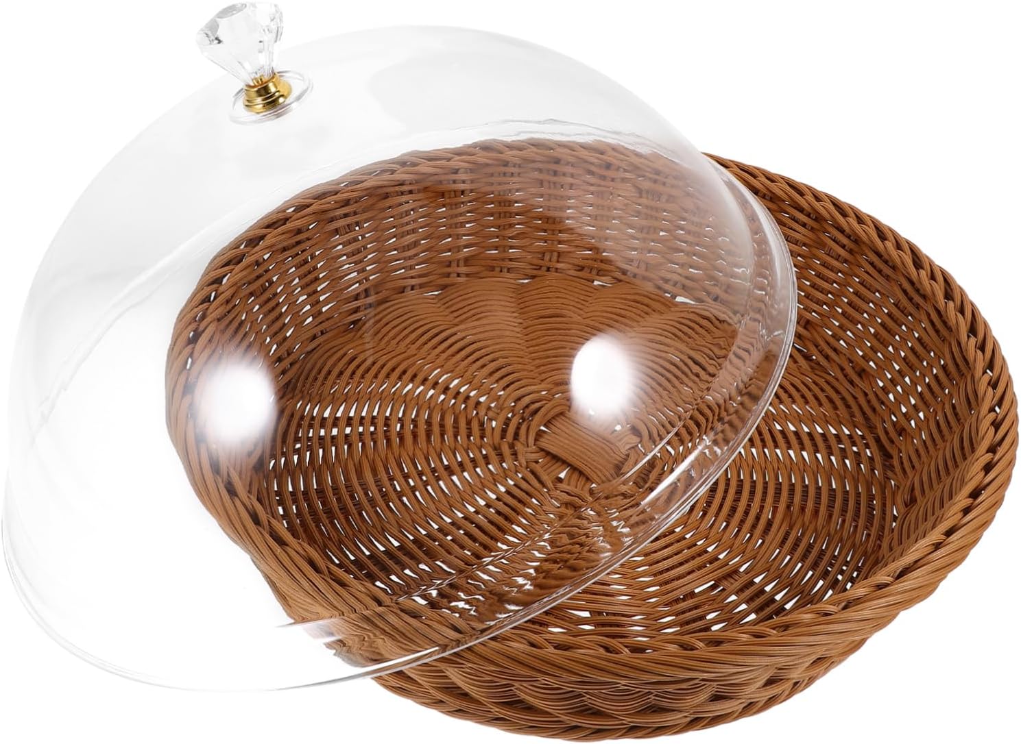 Versatile Woven Fruit Storage Basket Lid Bread Bin for Kitchen Material for Home Restaurant Office