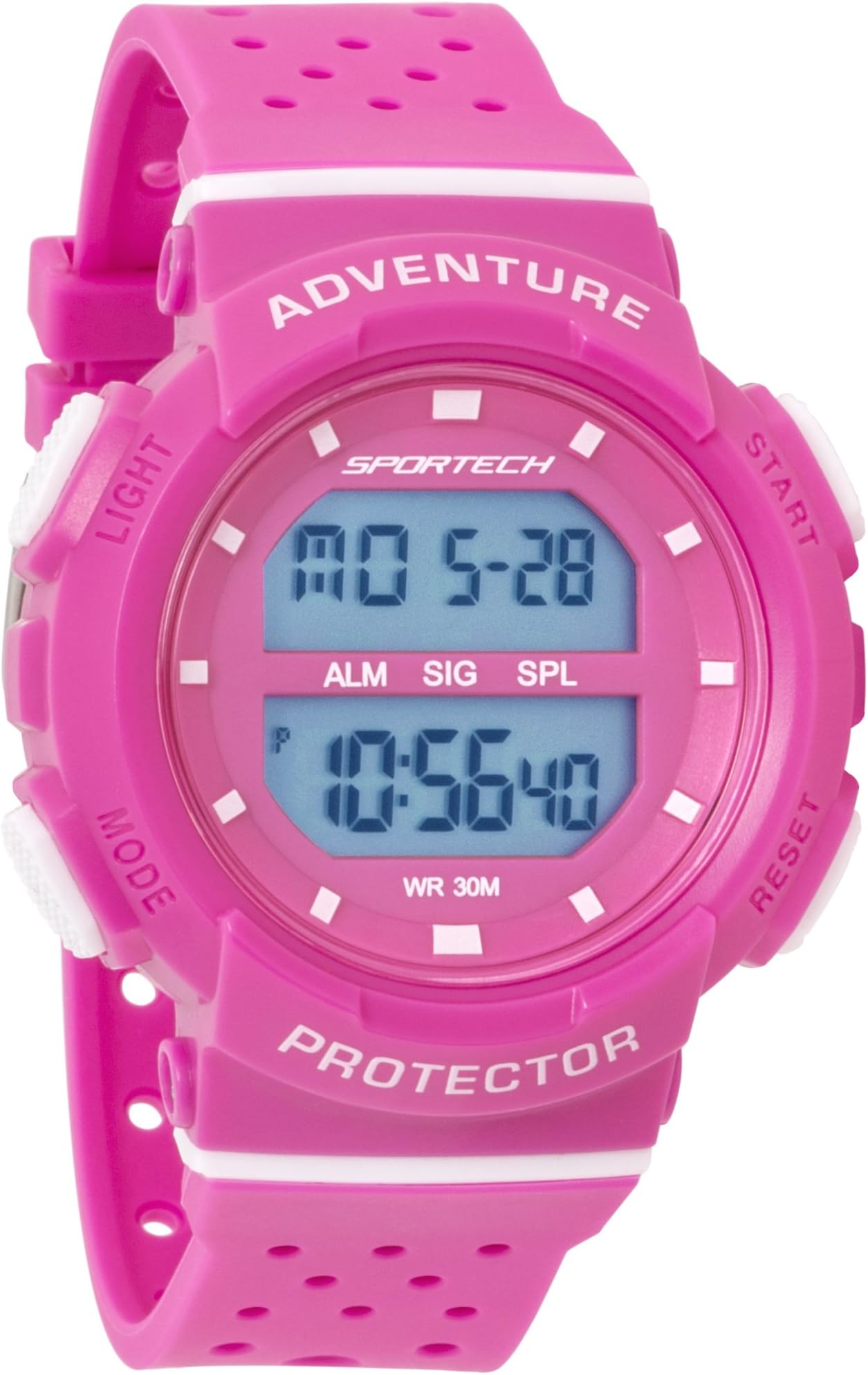 SportechWomen's/Girls' | Pink & White Digital Water-Resistant Sports Watch | SP12702