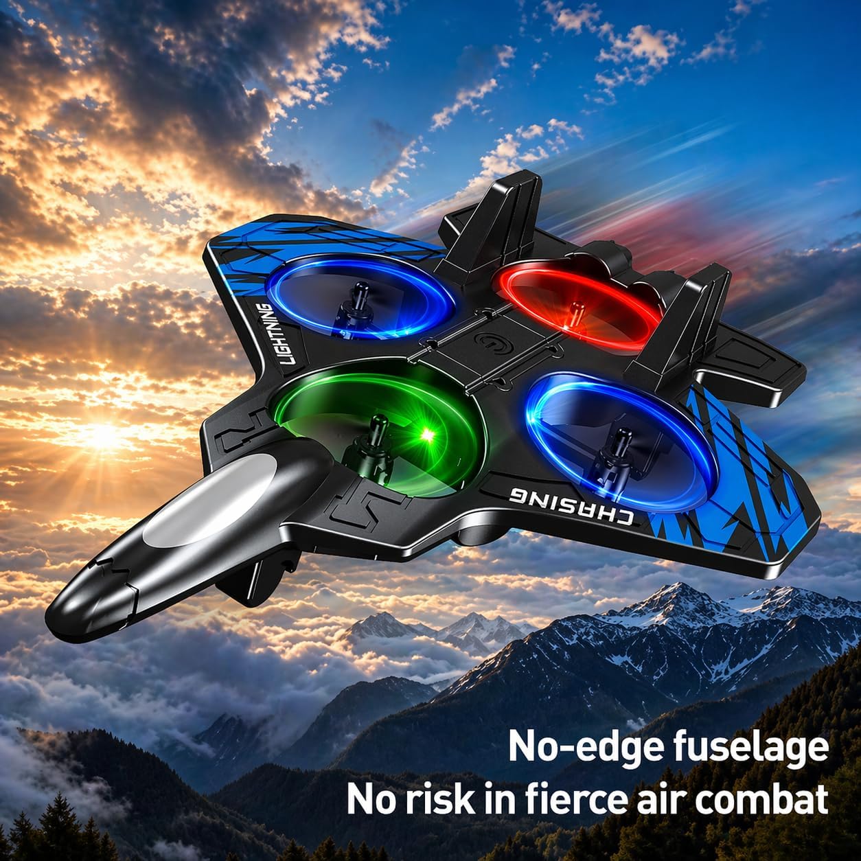 Foam Remote Control Airplanes RC Plane for Kids Adults Beginners, RC Airplane Fighter Jet with Light, 360° Flip Fighter Jet Toys, Stunt Roll, Airplane Toy Gifts for Boys Ages 6-18