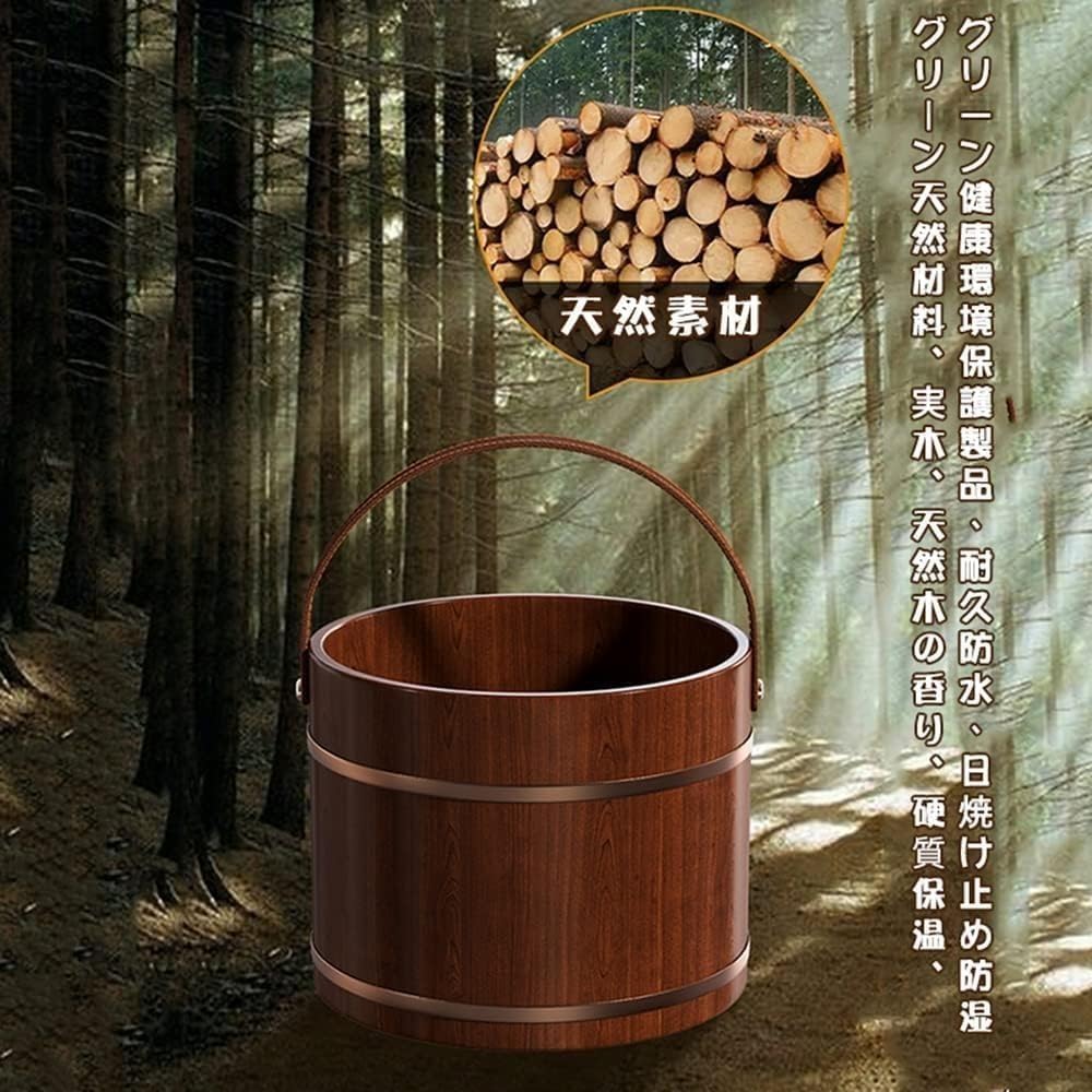 フットバス 足湯桶 木製 深型 蓋付き 保温 取っ手付き 収納便利 フットマッサージ SPA 足つぼ 足の冷え対策 疲れた足のリラッ