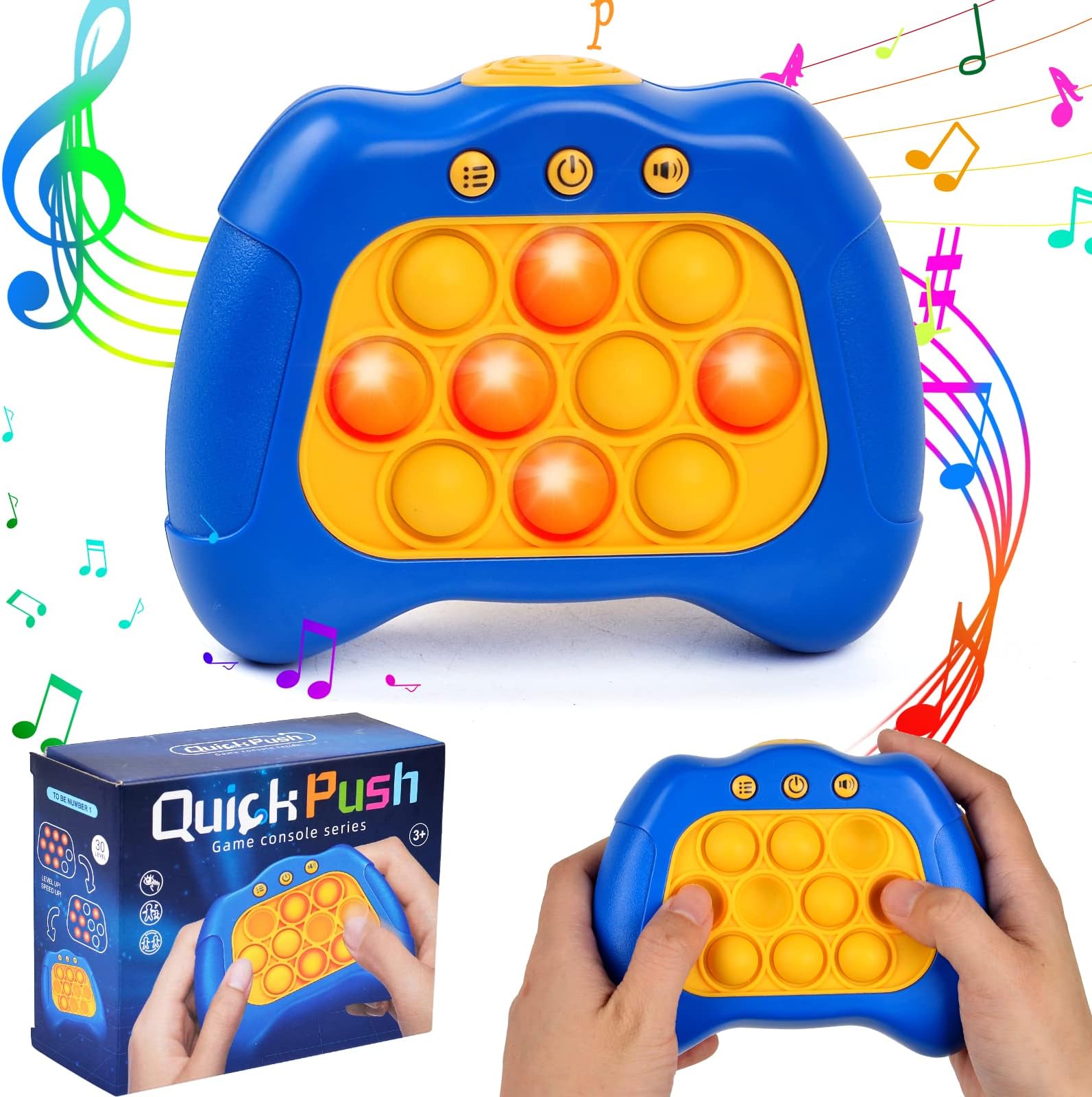 Yizemay Pop It Electronic Game, Pop It Fidget Toys, Quick Push Game, Pop Game Controller, Bubble Sensory Fidget Toy, Decompression Game Console, Educational Game Console for Early Childhood (B)