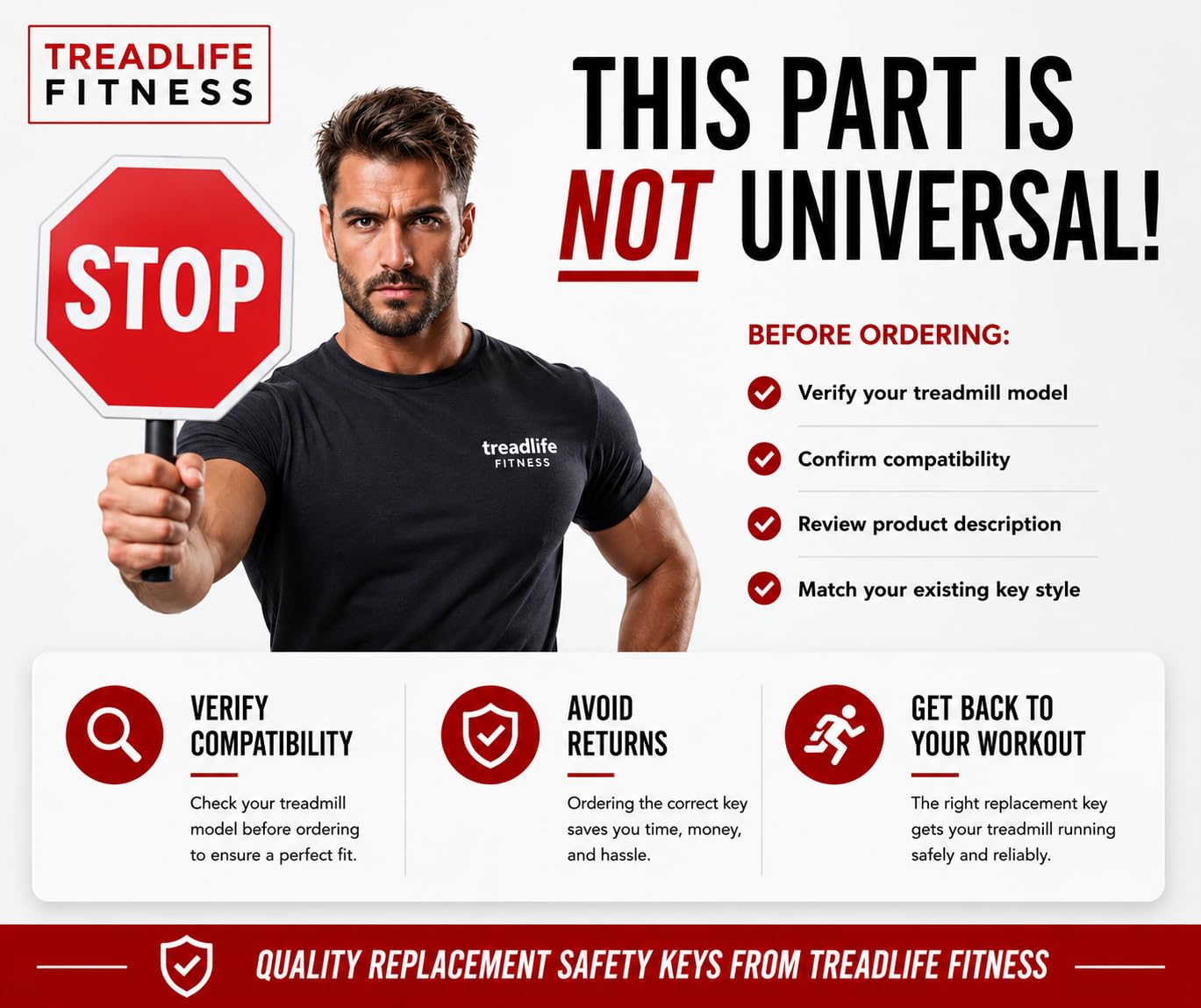 Amazon.com: TreadLife Fitness Treadmill Safety Key | Compatible