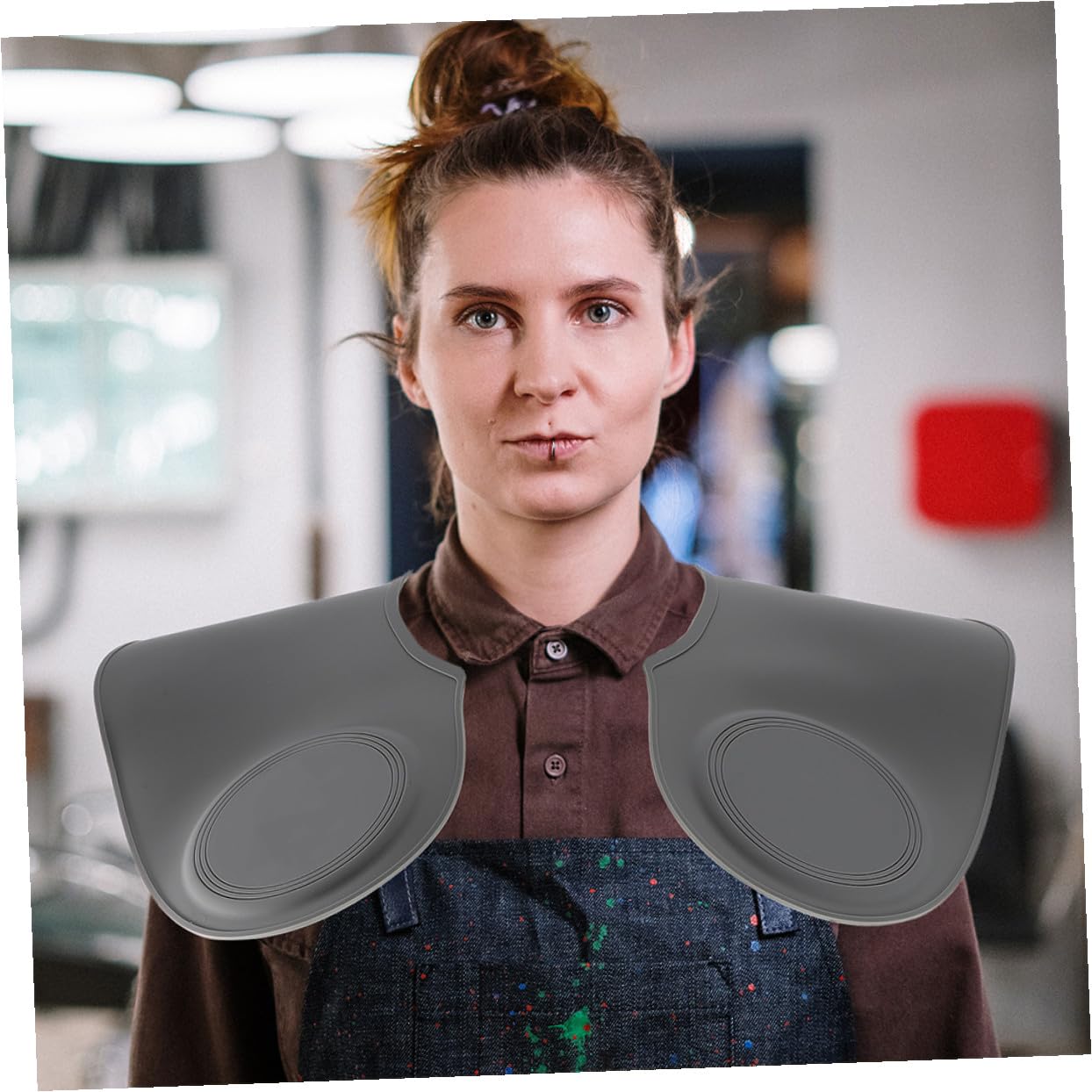 Parrucchiere in Silicone Resistente Protegge i Vestiti per Taglio Chioma Collare Coprispalle Stile Casual per Salone o Casa Stili multipli