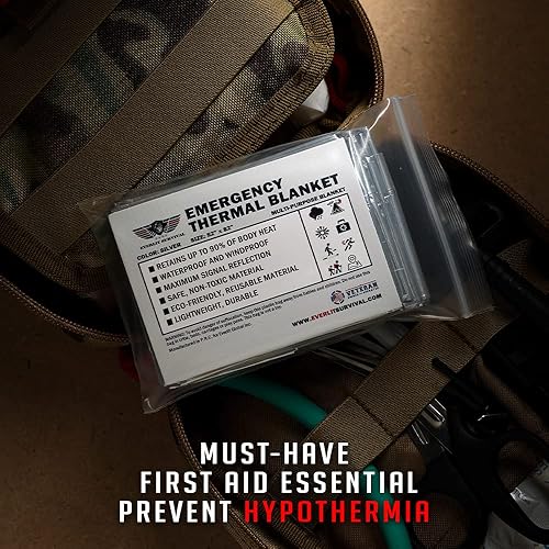 Miniatura 5 de EVERLIT Mantas térmicas de Mylar de emergencia de supervivencia, kit de supervivencia espacial, manta de campamento perfecta para kit de primeros