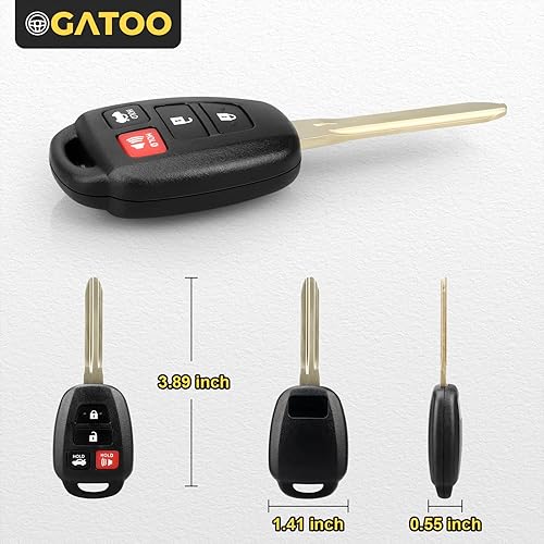 Miniatura 5 de OGATOO Llavero de repuesto sin llave para automóvil Camry Corolla Tacoma 2014 2015 2016 2017 2018 2019 con chip H, HYQ12BEL HYQ12BEL