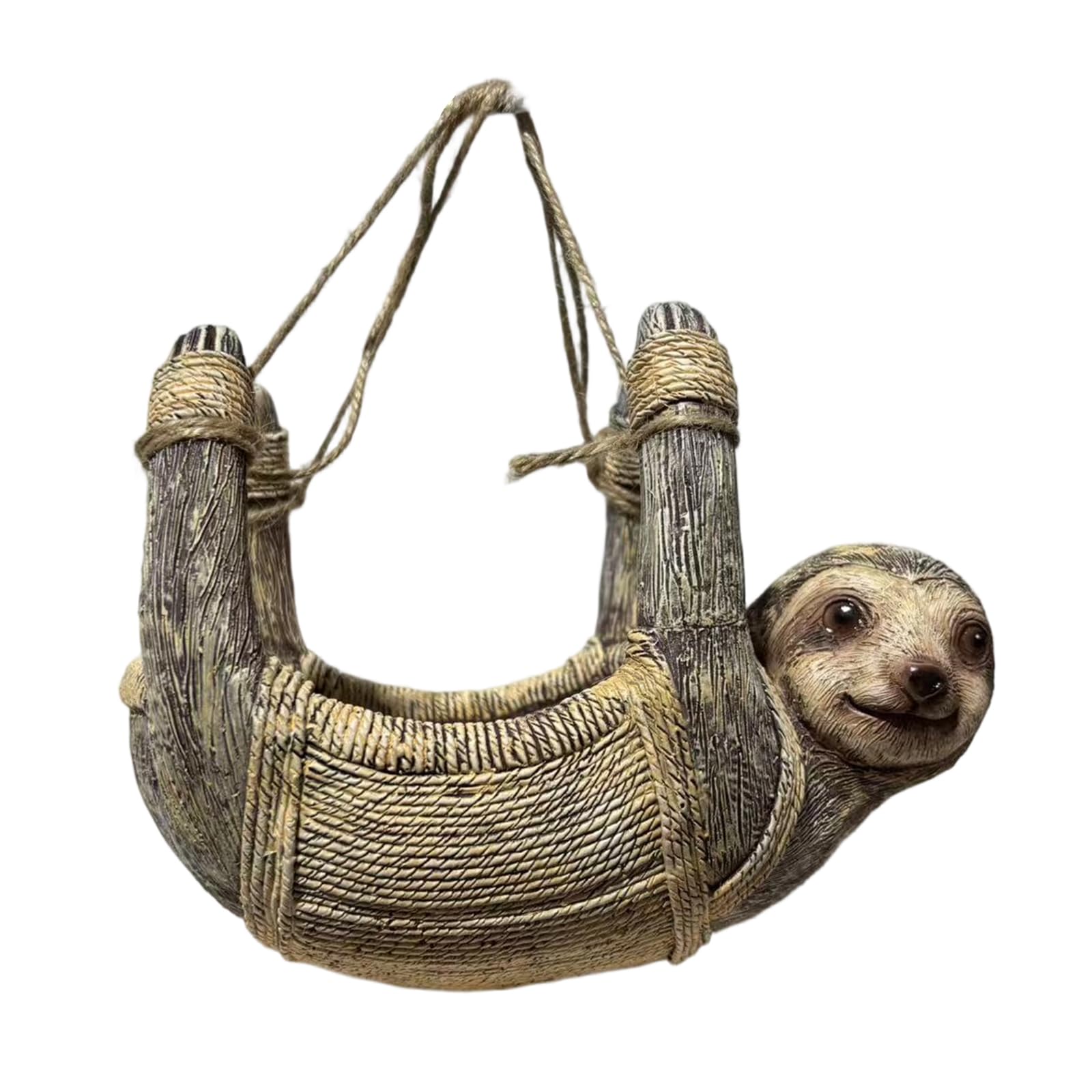 PANGBOER Realistic Sloths Styles Bird Feeder Hanging Ornament Crafted From Resin for Balcony Patio and Yard Lawns Decoration Animal Molded Bird Feeder