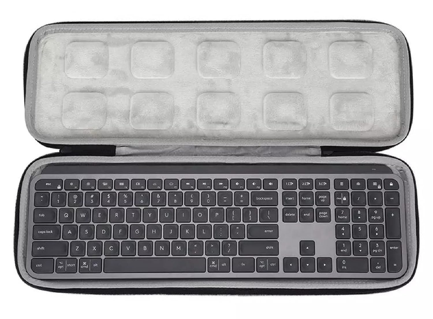 VERTUS® Keyboard Carrying Case Compatible with Logitech MX Keys S/MX Keys Advanced, Travel Bag for Keyboard (EVA || Hard Shell || Black)-image-12
