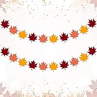 Vista 9 de KatchOn, Guirnalda de hojas de fieltro para decoraciones de Acción de Gracias, 10 pies, sin bricolaje, decoración de otoño, guirnalda de otoño