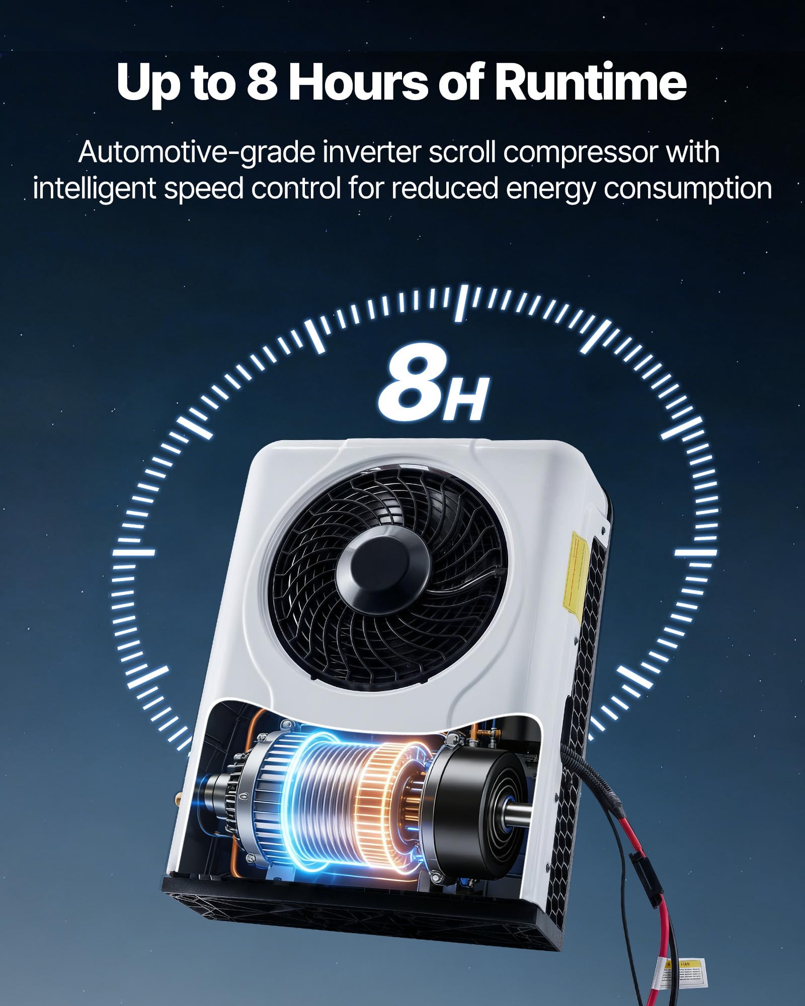 VEVOR Climatiseur Split pour Camping-car, Climatiseur de Stationnement, 12 V 10000 BTU, Débit d'Air de 400 m³/h, Système de Climatisation pour Camion, Semi-remorque, Caravane, Fonction Refroidissement