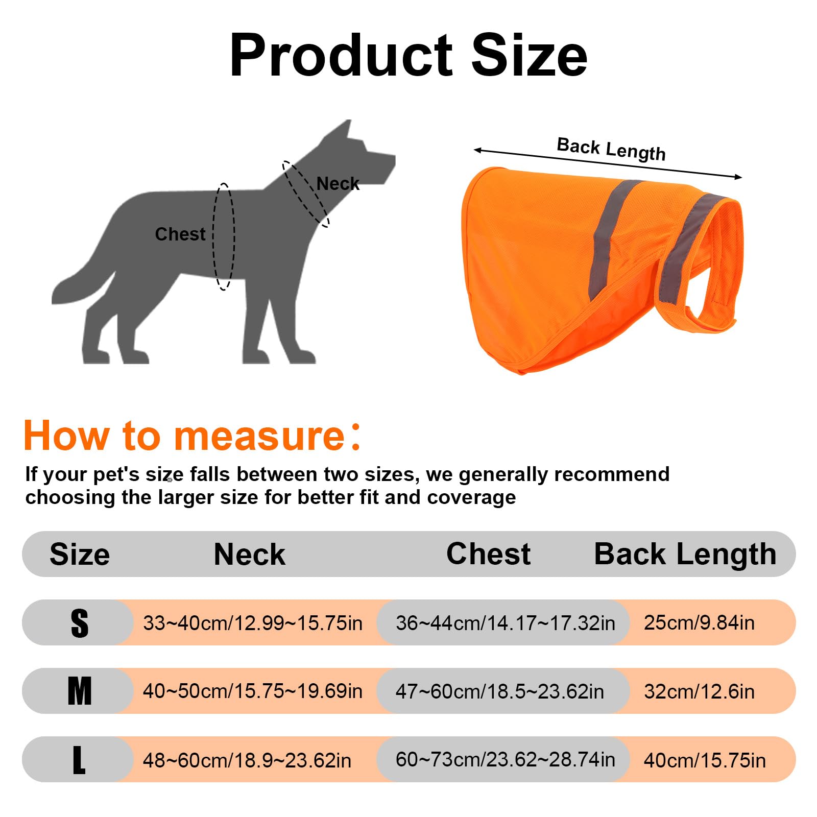 2pcs Gilet Réfléchissant pour Chien, Petite Taille Gilets Sécurité Chiens Orange Vif Haute Visibilité Adaptés à l'Entraînement en Extérieur au Jogging et à Chasse