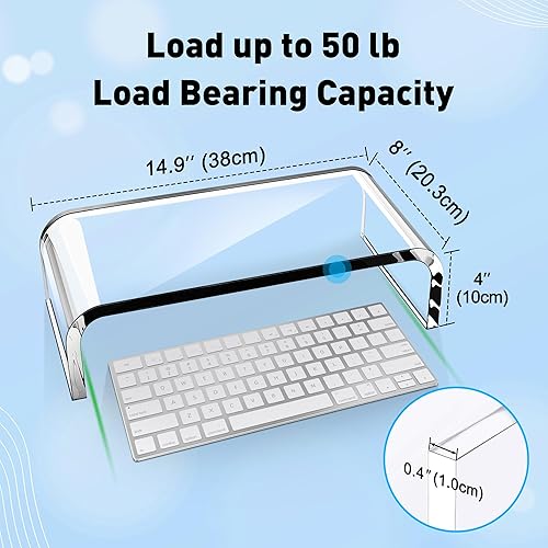 Miniatura 9 de AboveTEK, soporte para monitor de acrílico, Multicolor 20 pulgadas