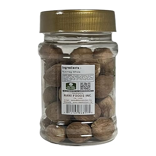 Miniatura 3 de Desi - Especias de cocina totalmente naturales, sin sal, veganas, sin OMG, nuez moscada entera (Jaiphal Sabut) 3 onzas