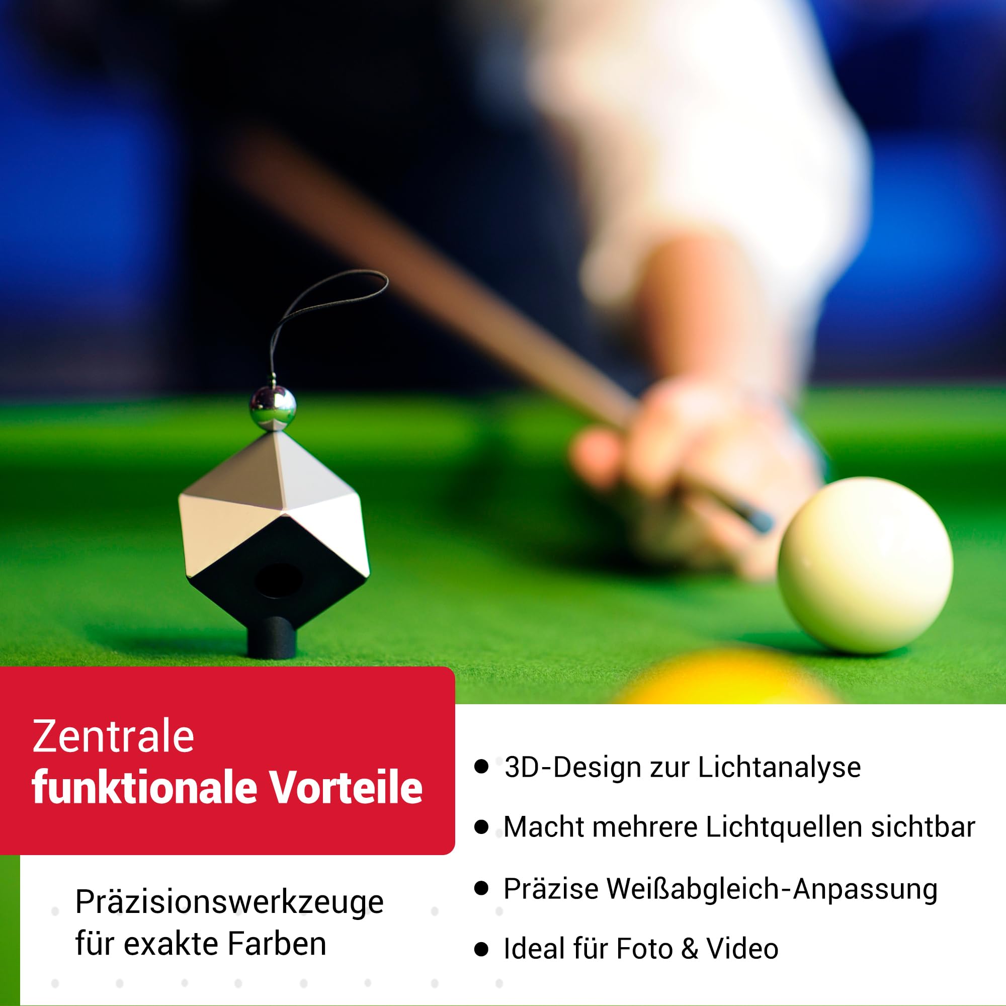 Datacolor Spyder Cube: robuste Graukarte mit präziser Kontrastbestimmung durch Lichtfalle & Chromkugel
