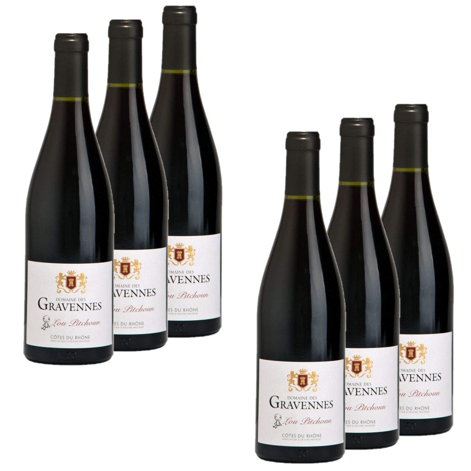 Lot 6x Lou Pitchoun - Rouge 75cl - VALLEE DU RHONE - Côtes du Rhône - Agriculture Biologique