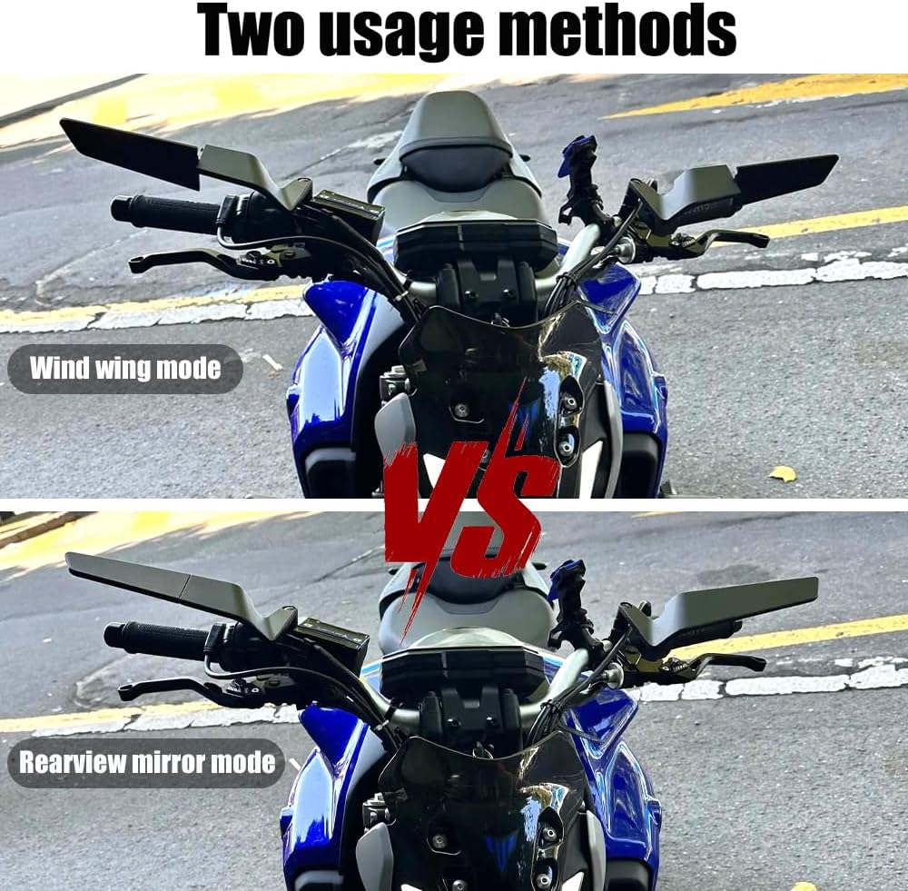 Motorcycle Mirrors Stealth Wind Wing Side Rearview Mirrors Compatible With Aprilia Tuareg 660 Tuono 660 457 125 Tuono V4 1100 factory Caponord 1200 Dorsoduro 750 Shiver 750 900 SR GT 200 125