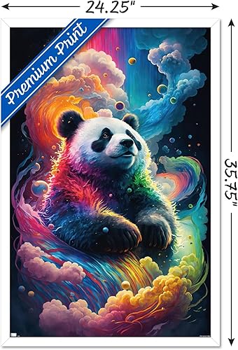 Miniatura 65 de Trends International Wumples - Póster de pared de panda neón cósmico, 22.37 x 34.00 pulgadas, versión premium sin marco