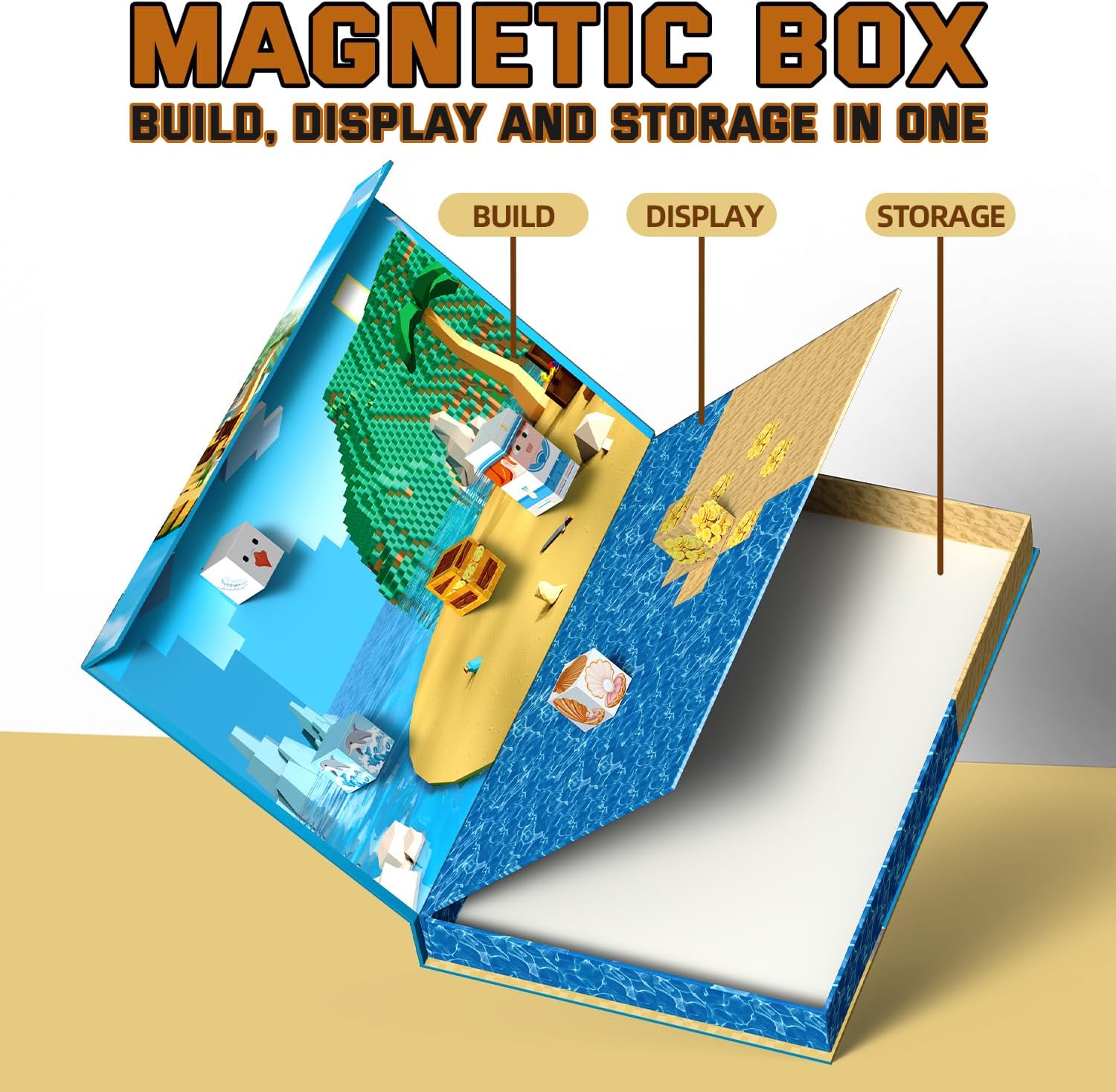 Magnetic Blocks 100PCS Pirate Ship | STEM Educational Building Toys for Kids Age 3+, Creative Stacking Construction Set with 0.8in Magnet Cubes, Birthday Gift for Boys & Girls