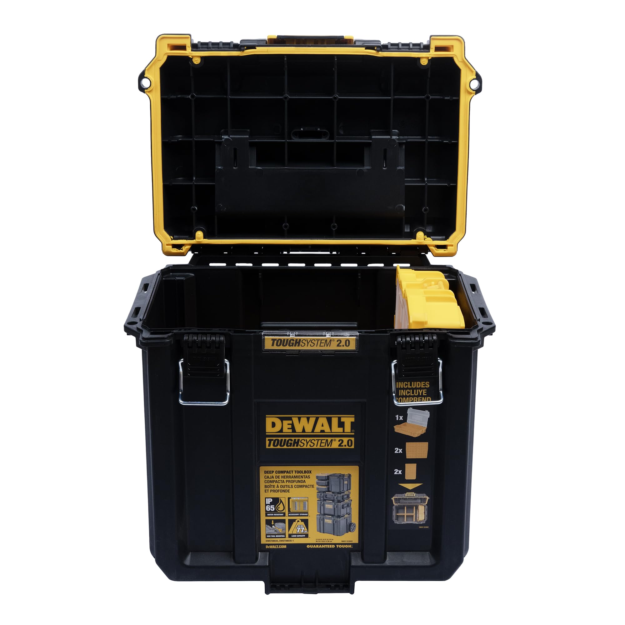 DEWALT TOUGHSYSTEM 2.0 Caja de herramientas compacta y duradera con separadores extraíbles (DWST08035)