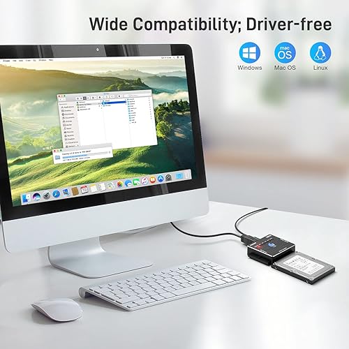 Miniatura 4 de FIDECO Adaptador SATA/IDE a USB 3.0, cable adaptador de disco duro para disco duro universal de 2.5/3.5 pulgadas IDE/SATA HDD externo SSD,