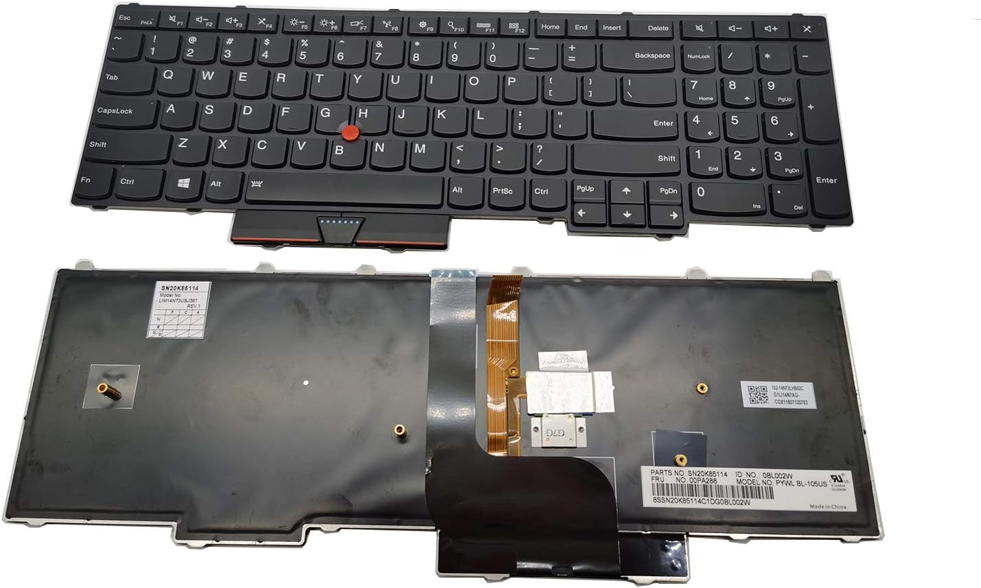 laika New Replacement with Backlit Keyboard Compatible with Thinkpad P50 P51 P70 Laptop P/N: 00PA288 SN20K85114 US Layout