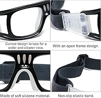 Vista 3 de SHEEN KELLY Gafas deportivas profesionales para adultos, gafas de seguridad protectoras para baloncesto, gafas de baloncesto para hombres