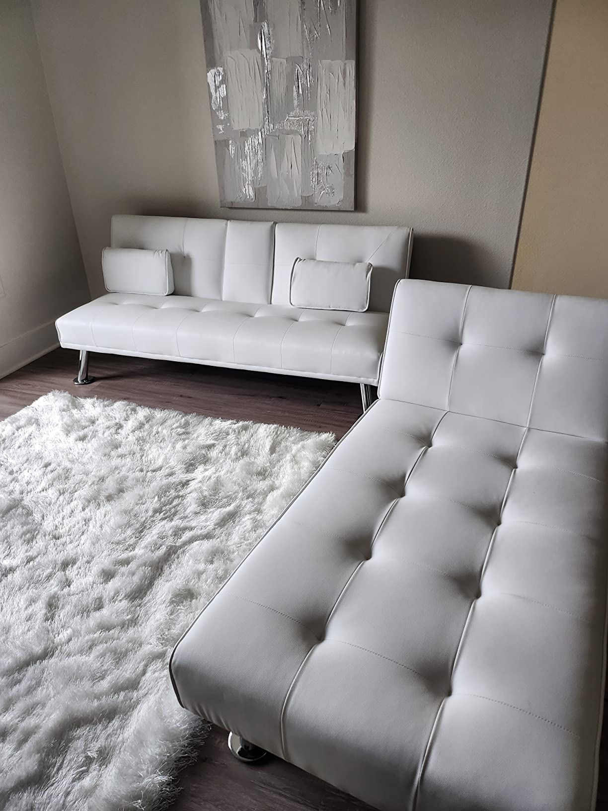 29/mo Finance Yaheetech Faux Leather Sectional Sofa Couch Sectional Living Room Furniture Set