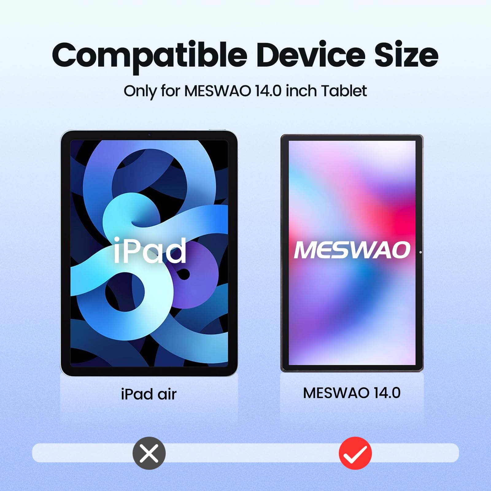 MESWAO Confezione da 2 pellicole proteggi schermo per tablet da 14 pollici (MES-B2), pellicola in vetro temperato SOLO 14 pollici grande tablet