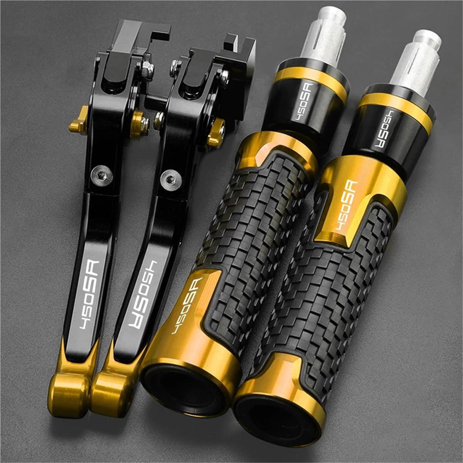 Gquikgw Yellow Replace Motorcycle Handle Bar Extendable Folding Brake Clutch Lever Handlebar For Cfmoto 450Sr 2023(Yellow)
