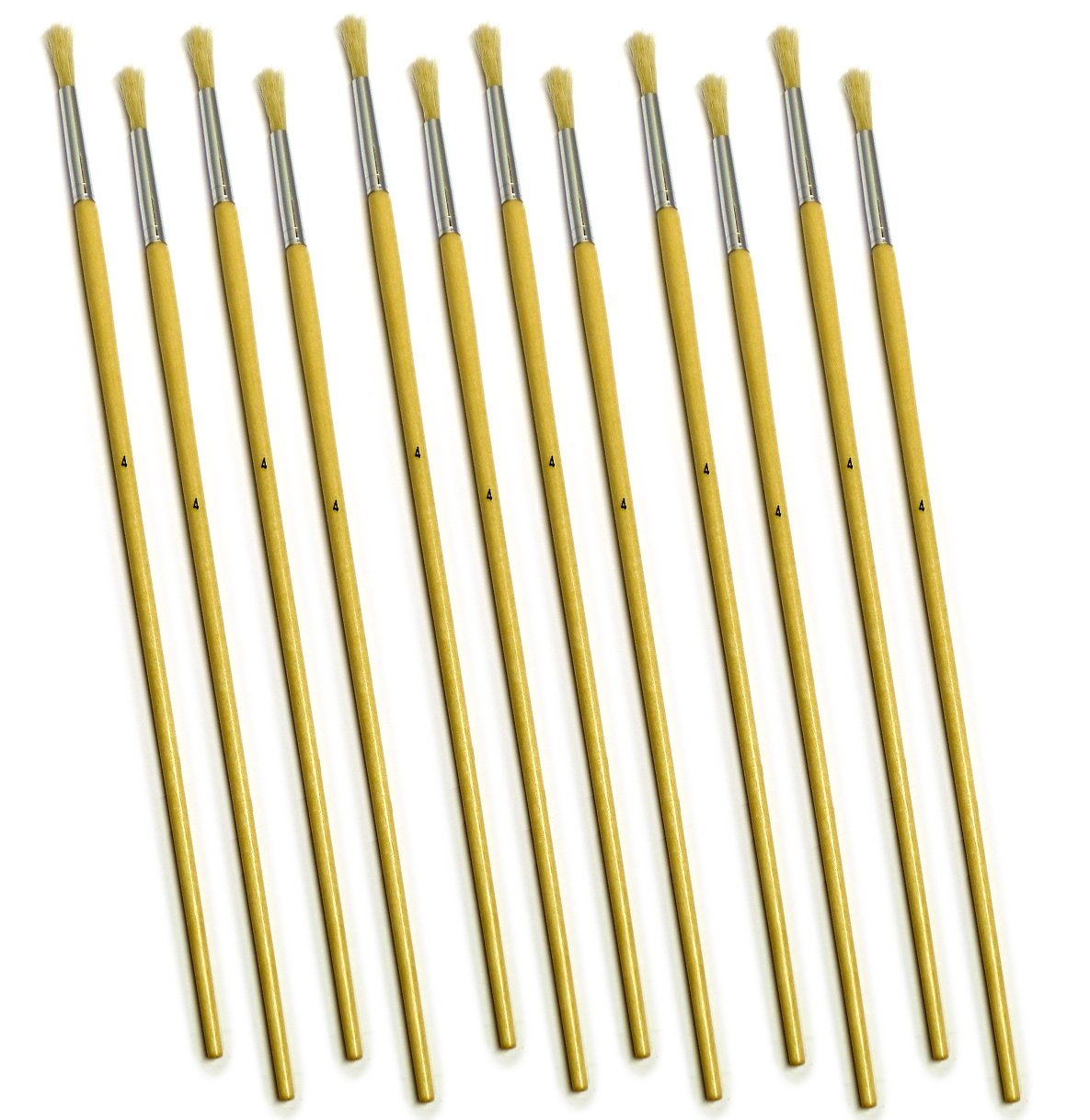 12 x Decorators Round Fitch Fine Detail Decorating Paintbrush Size 4