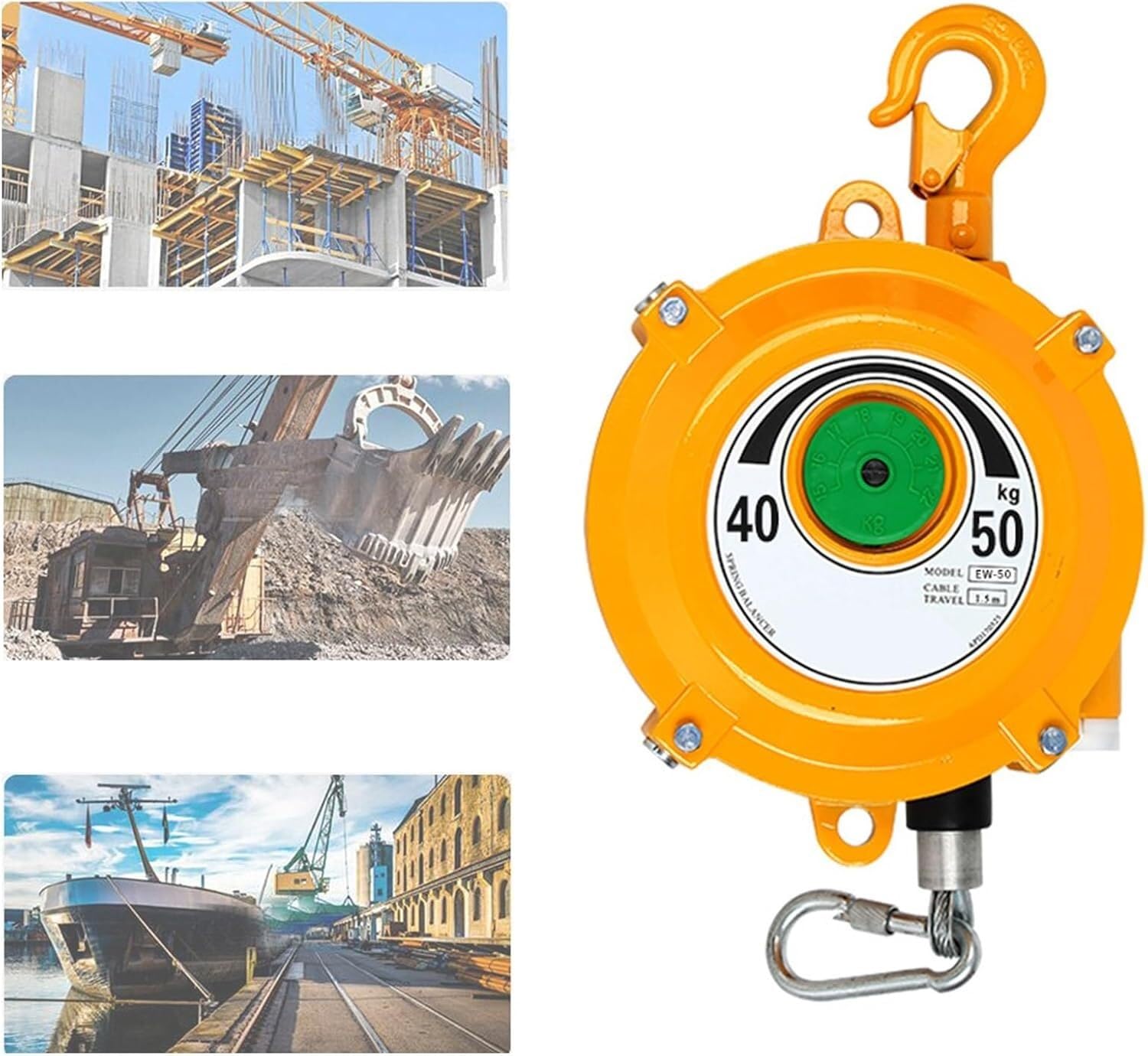 VUIKLCty Balancer Balancer With Hook And Wire Rope Hanger Spring Balancer, Multifunctional Aid (Size : 40-50kg)