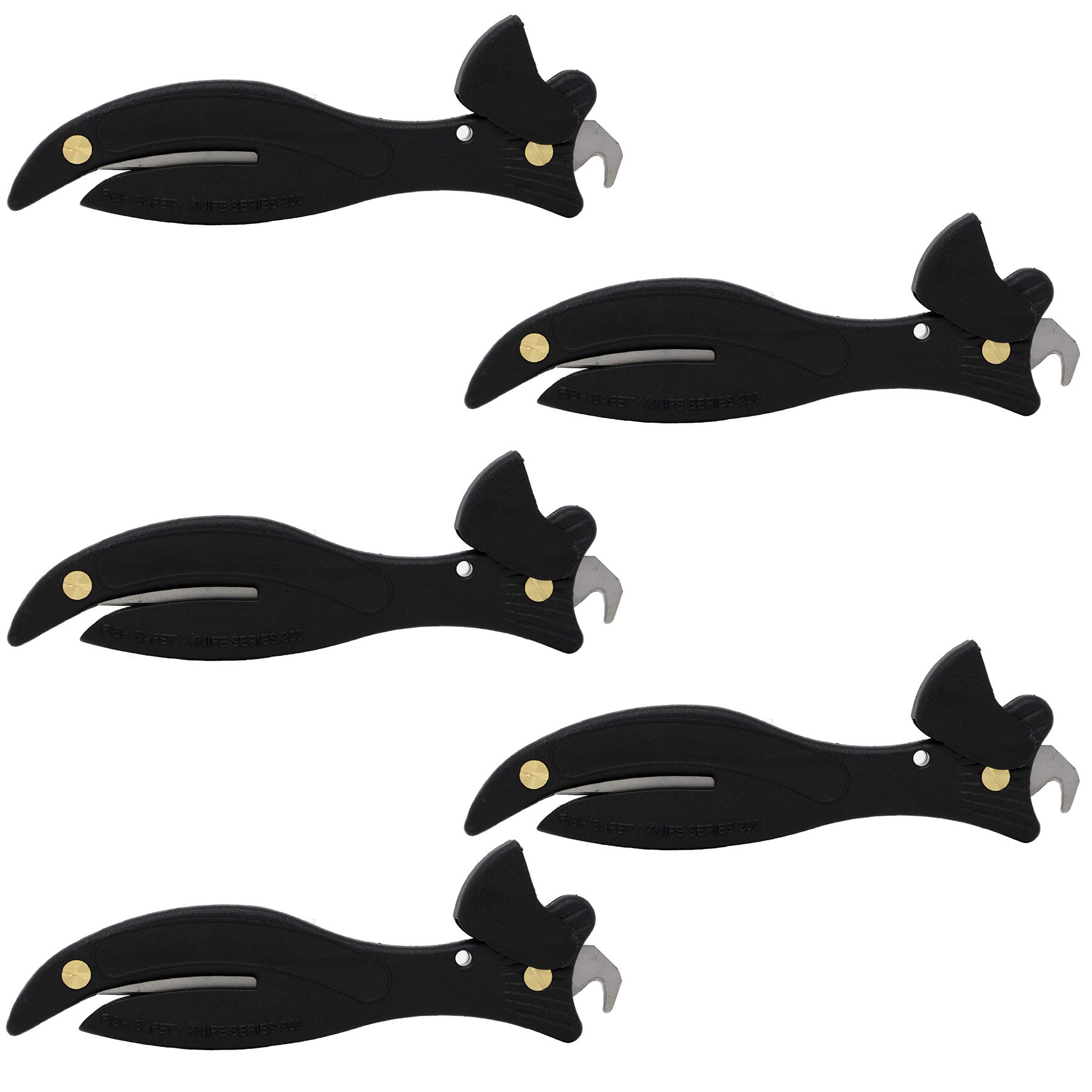 Gifts Direct 2 U Ltd Black Fish 200 Original Enclosed Blade Safety Box Cutter (5, )