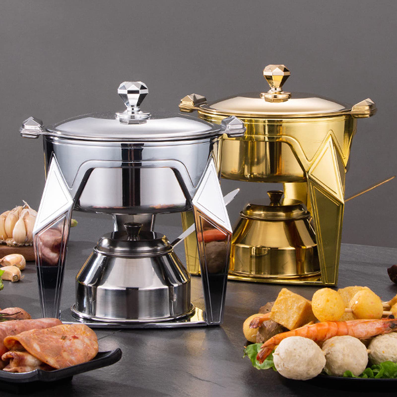 Juego De Utensilios Hornillos De Acampada, Hornillo De Alcohol Portátil, Mini Hornillo De Camping Acero Inoxidable, Cocina De Alcohol para Uso en Interiores Barbacoa, Picnic,Gold
