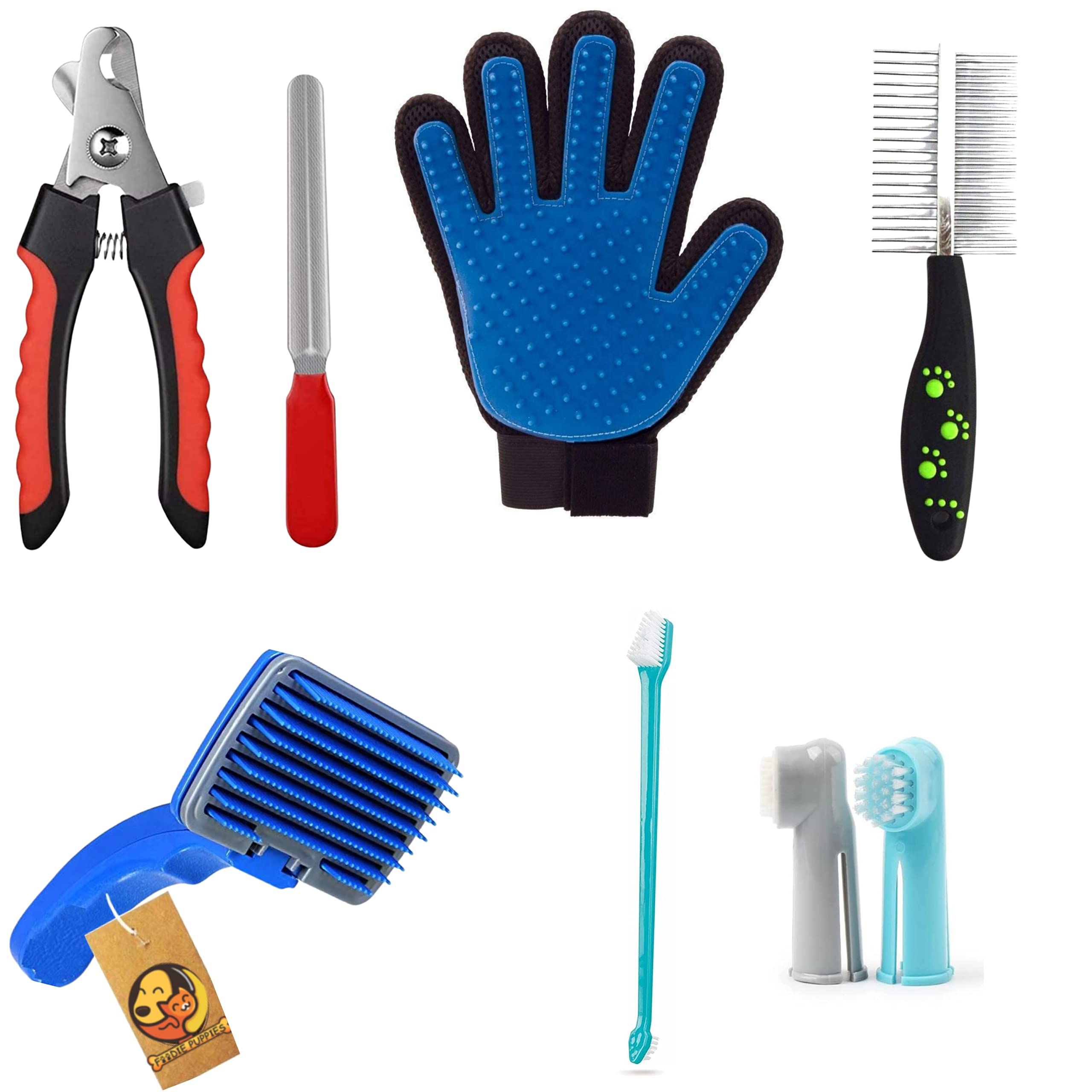 See full amazon price history chart for Foodie Puppies Dog Grooming Kit Combo of 5 - Massager Hand Glove, Nail Clippers with Filler, Dual Side Comb, 3pcs Toothbrush and Blue Slicker | Grooming Set for Dog, puppies Cats, Rabbit, Hamster, Bunny and Guinea Pig Foodie Puppies Dog Grooming Kit Combo of 5 - Massager Hand Glove, Nail Clippers with Filler, Dual Side Comb, 3pcs Toothbrush and Blue Slicker | Grooming Set for Dog, puppies Cats, Rabbit, Hamster, Bunny and Guinea Pig (B09GVHLJ15) Amazon Price History, Amazon Price Tracker