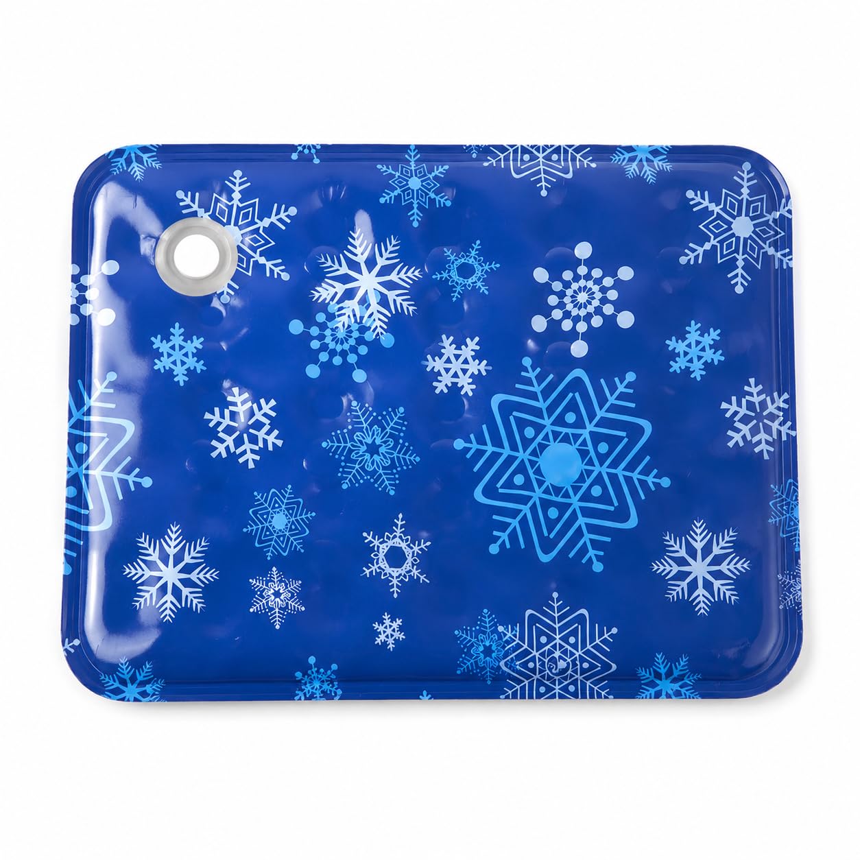 XL Water-Filled Cool Mat for Dogs and Cats, Dark Blue Snowflake Design