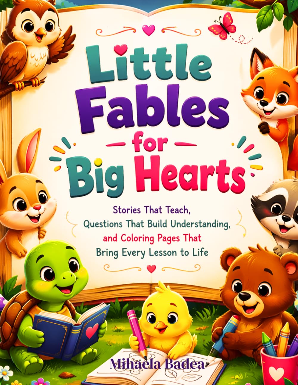 Little Fables for Big Hearts: Stories That Teach, Questions That Build Understanding, and Coloring Pages That Bring Every Lesson to Life