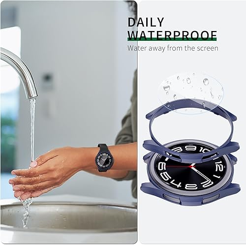 Miniatura 3 de Paquete de 3 + 3 Compatible con Samsung Galaxy Watch 6 Classic de 1.73 pulgadas (1.693 in), 1.77 pulgadas, accesorios de cubierta facial, funda